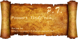 Possert Titánia névjegykártya